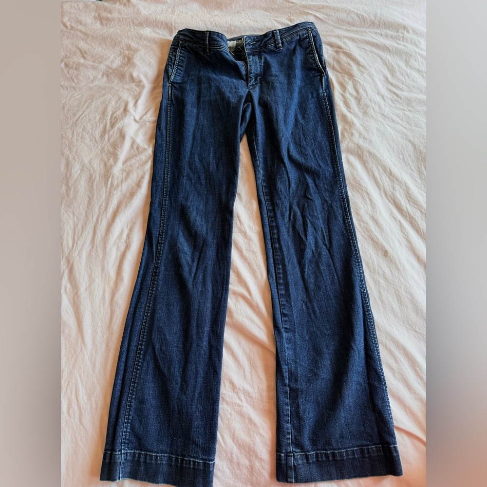 banana republic flare indigo dark wash jeans